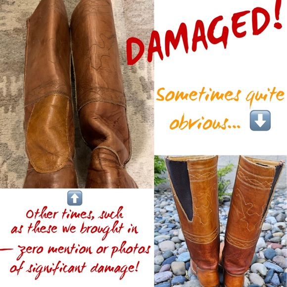 🛑 Buying Frye Vintage Boots? Read this! Cowboy Cowgirl Western Biker Moto Boots - Picture 4 of 16